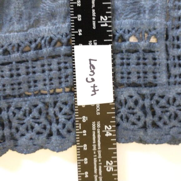 Democracy Mineral Wash Blue Top Size Small Kimono Sleeves Cotton - Picture 7 of 7